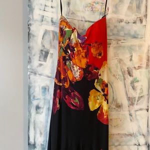 Cache midi dress with flounce hem